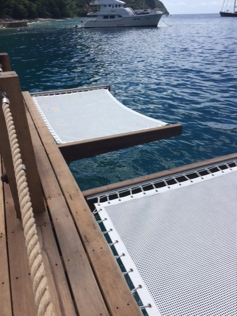 Square hole mesh on customer designed dock