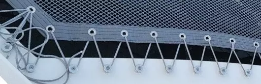 Closeup example of Leopard Style Lacing button on a Leopard 45.