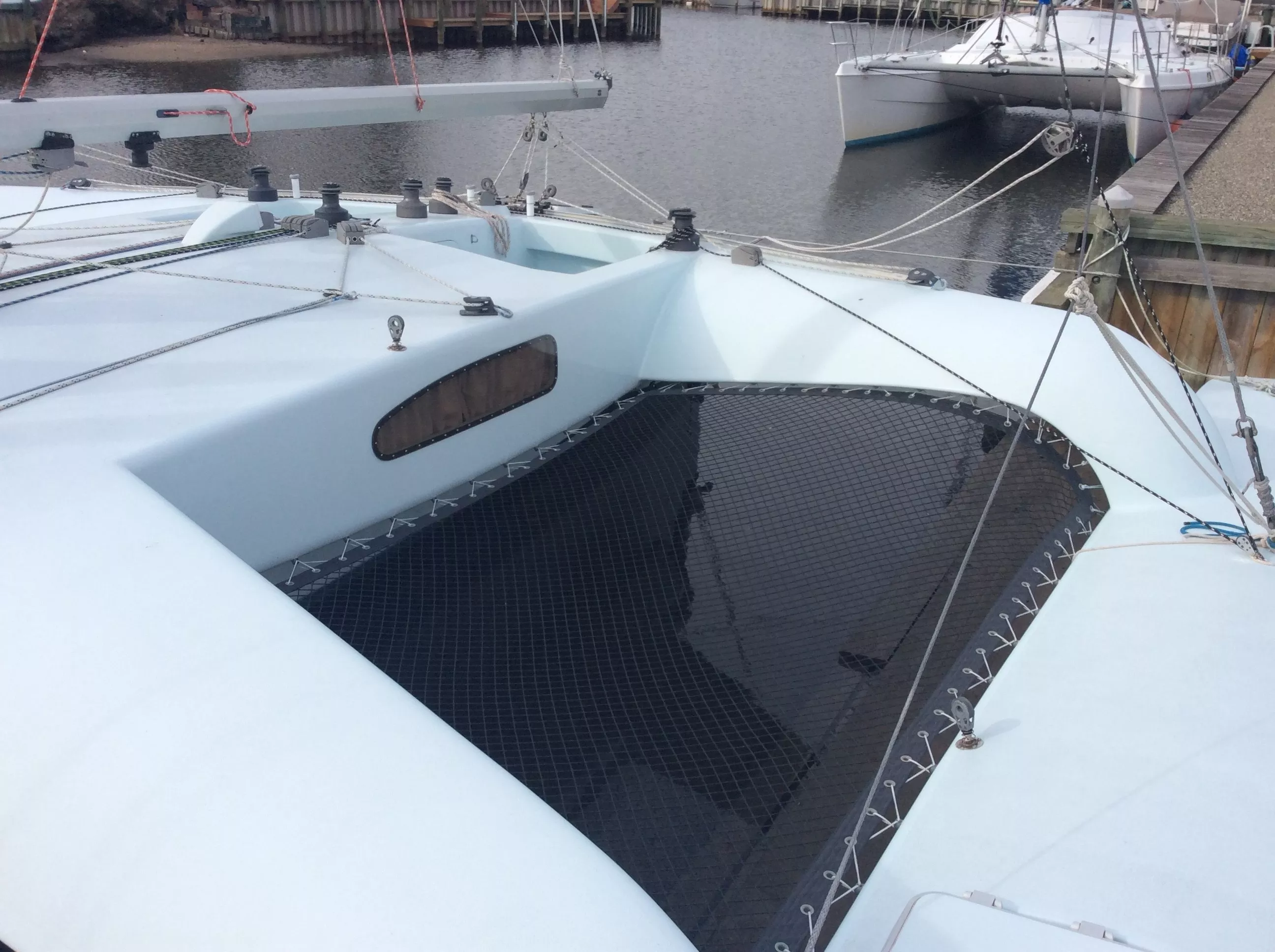 UltraPro 1-1/4” Polyester Open Net for a Lagoon 52 catamaran trampoline net main picture