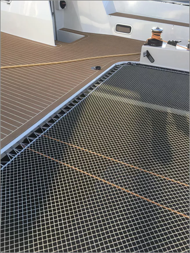 1” Silver Dyneema Open Net for a Seawind 1160 catamaran trampoline net main picture