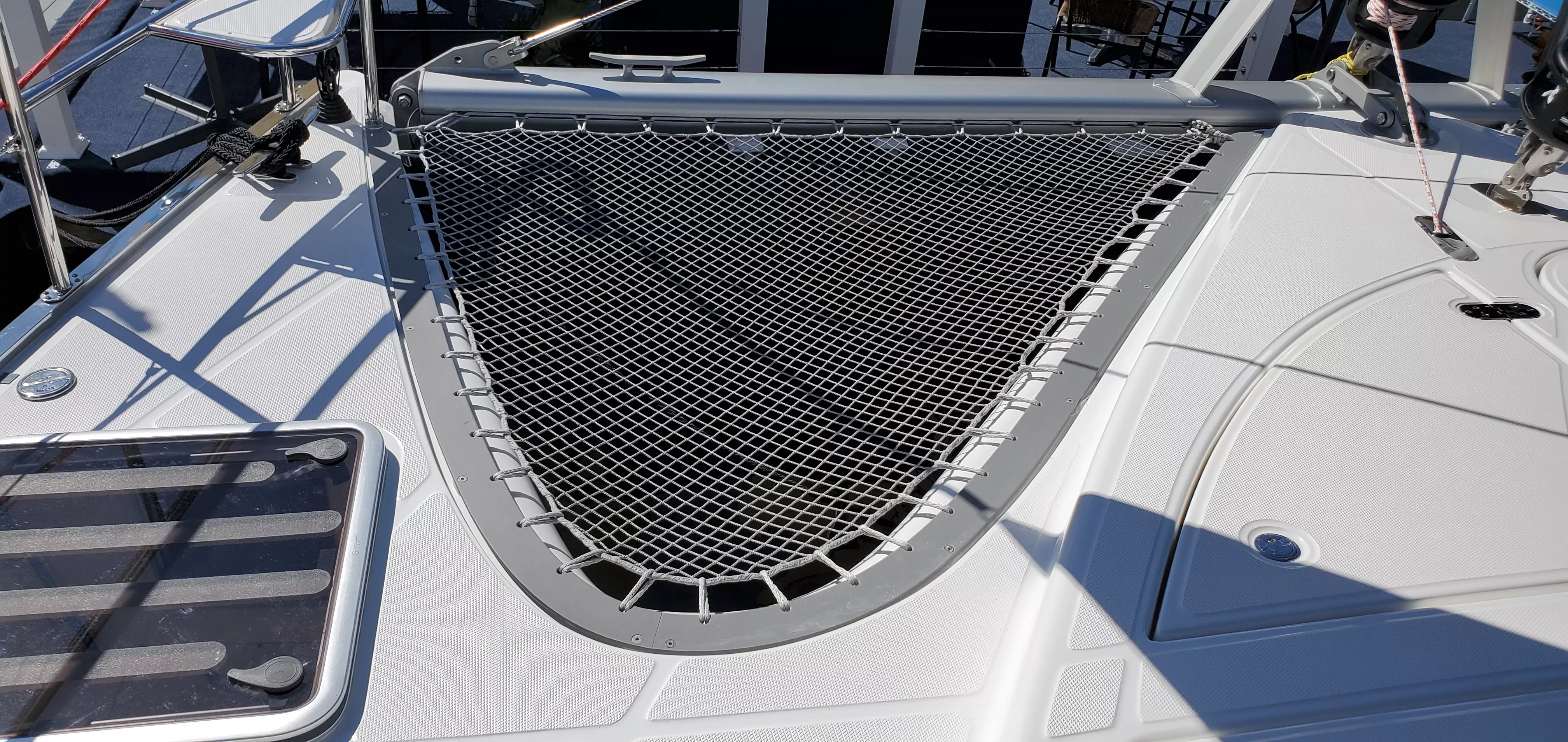 UltraPro 1-1/4” Polyester Open Net for a Nautitech 47 catamaran trampoline net main picture