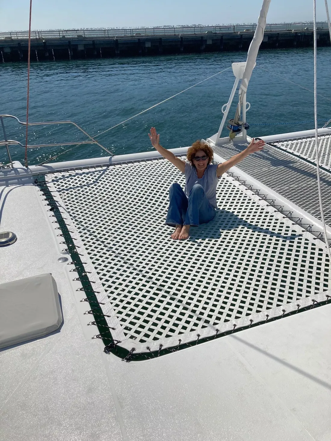 1” Webbing Net for a Leopard 40 V2 catamaran trampoline net main picture