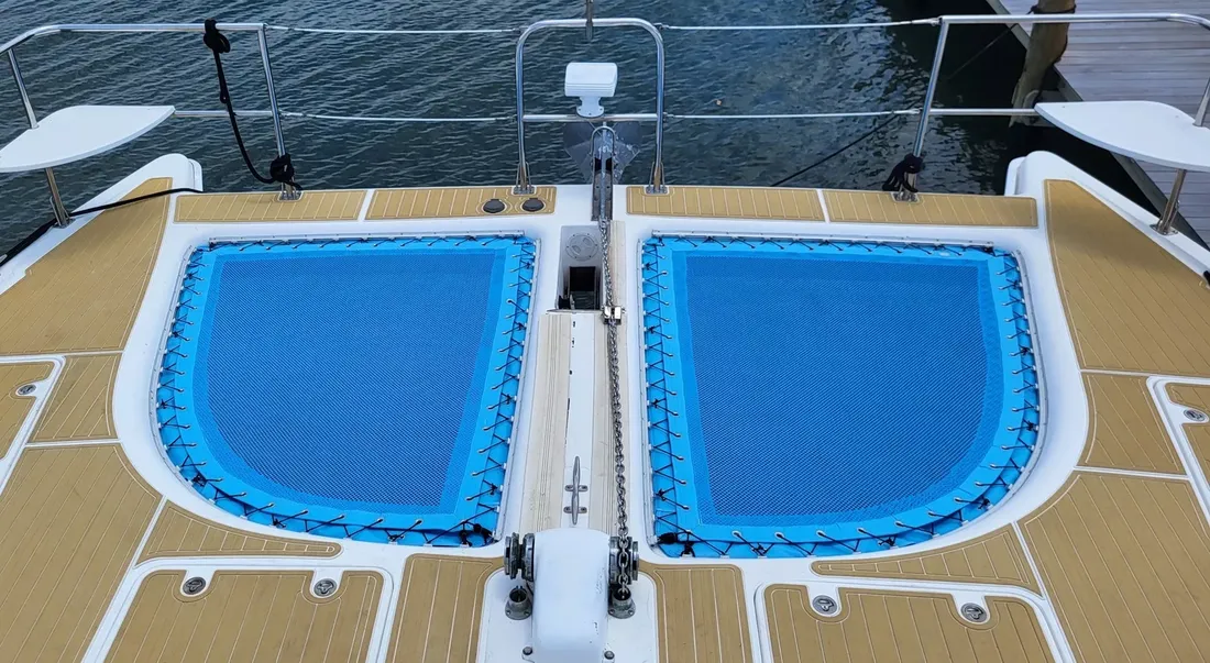 Coated Polyester Mesh for a Maine Cat 22 1 Piece catamaran trampoline net main picture