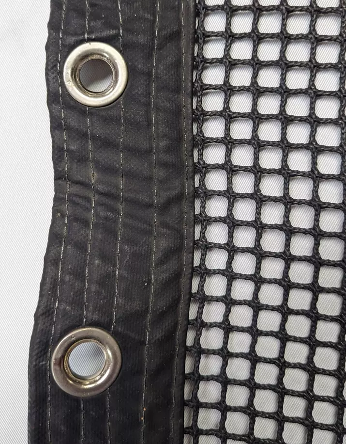Figure 9: Example Picture Of 10 Year Old Net, Coated Black With Thick UV Protection. Note Color Remains Unchanged & UV Protection Remains. Net Should Have another 3-5 Years Of Life.