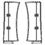 Drawing of High Durability Corsair 28 Wing w/straps Trampoline for sale.