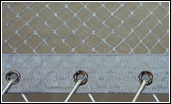 Dyneema Netting with Grommet Border on F-22 Wing