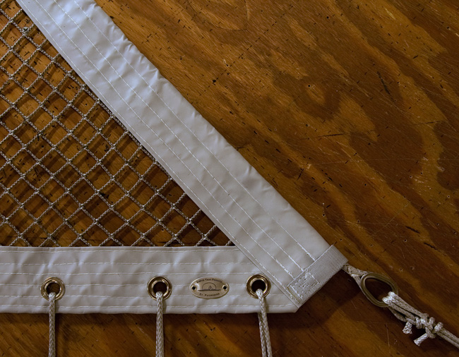 Silver Dyneema 1 inch Open Net with internal tension line border